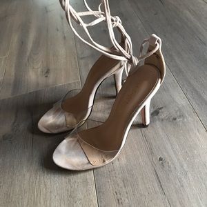clear ankle tie naked sandals